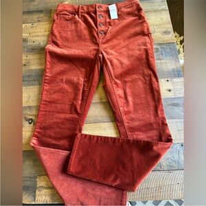 NWT LOFT Women's Rust Corduroy Straight Leg Jeans